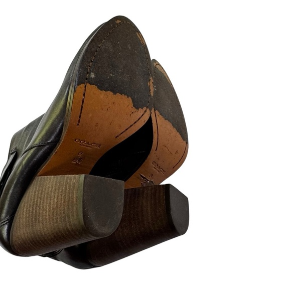 Coach Leather Hewes Bootie Ankle Boot Black Size 6 - Picture 11 of 16